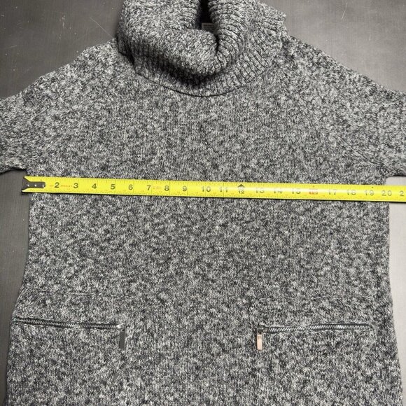 Workshop Republic Gray Cowl Turtleneck Sweater Long Soft Cozy Zip Pocket - Picture 8 of 10